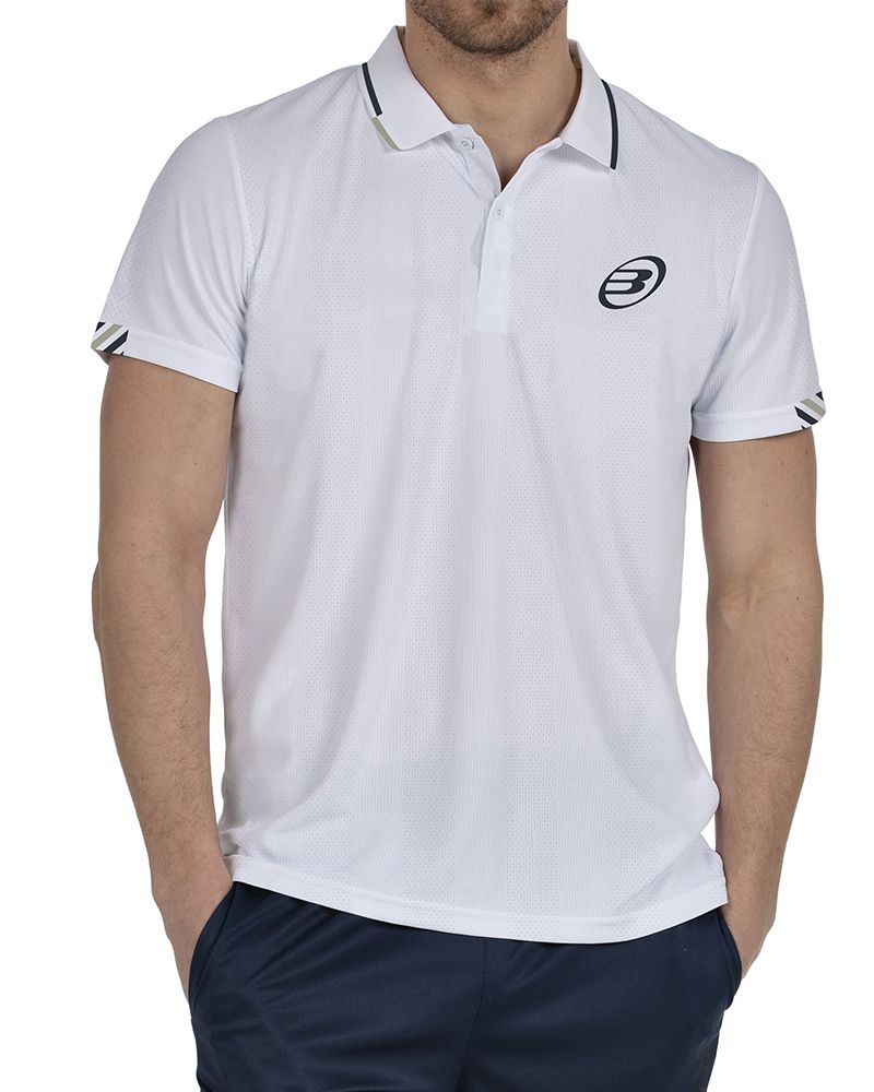 Tricou Polo Bullpadel Tasel Alb - Barbati