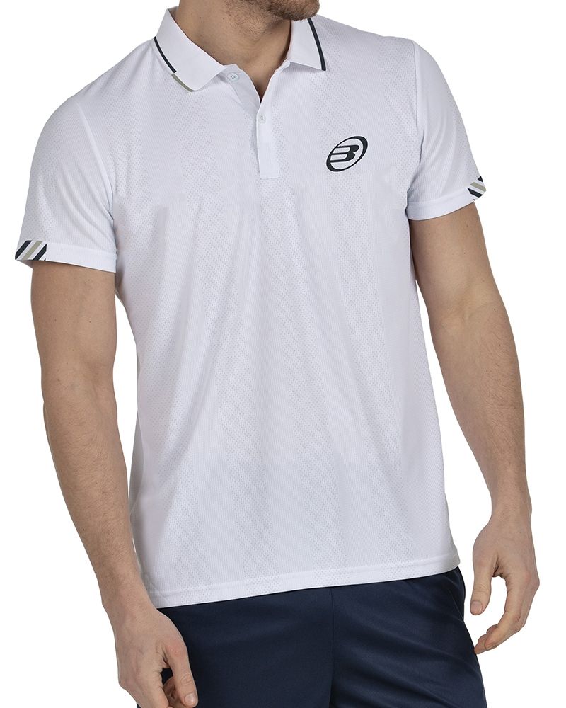 Tricou Polo Bullpadel Tasel Alb - Barbati